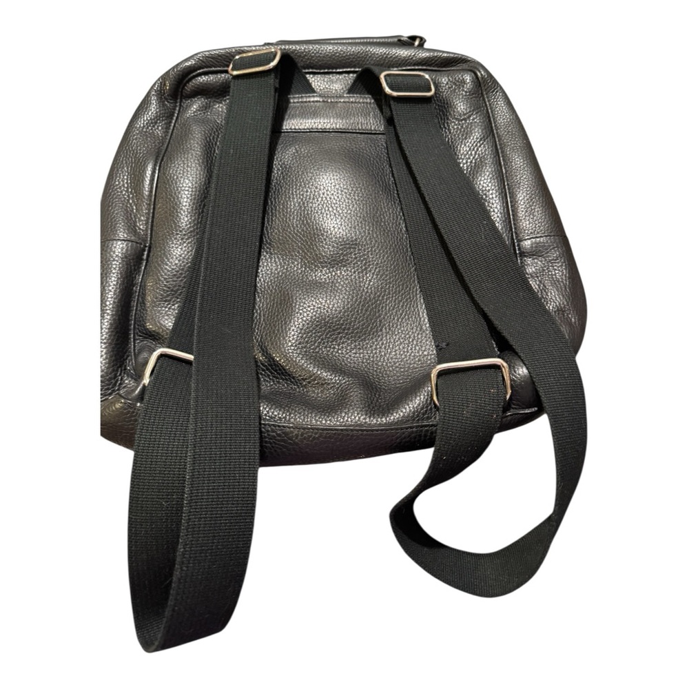 Calvin Klein Leather Backpack Black Pebbled CK Logo Flap Buckle K30513 NWT - Picture 3 of 7